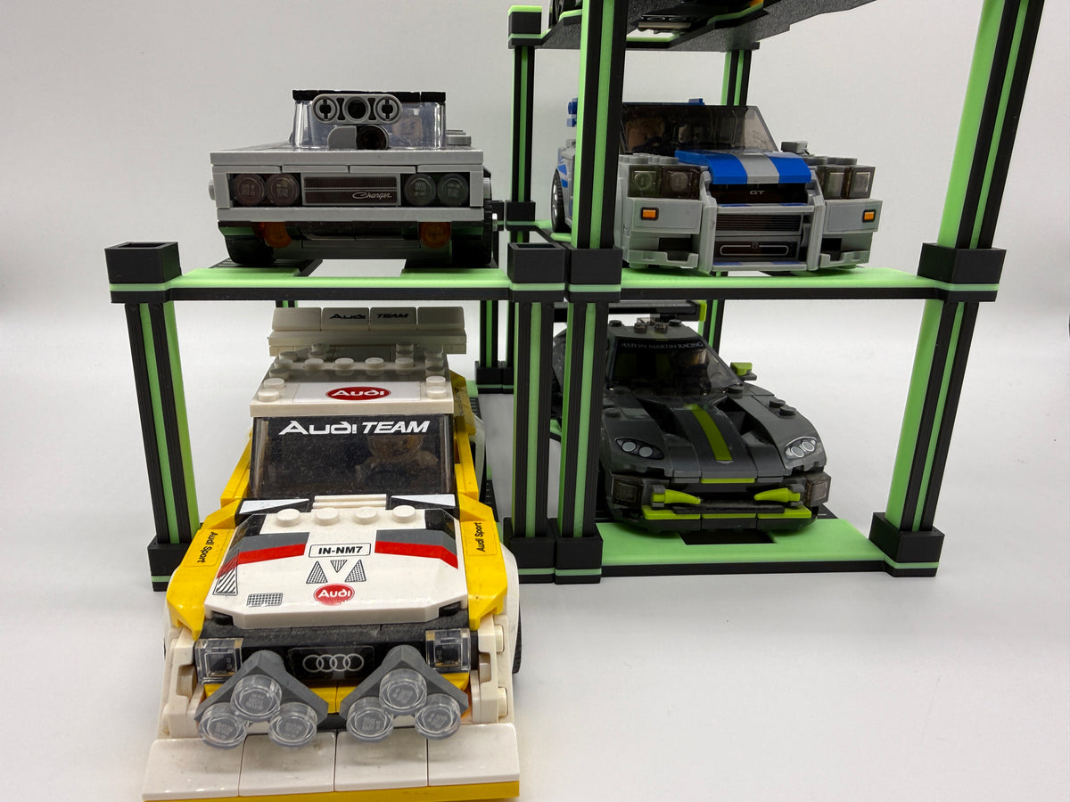 Auto Car Stand Ständer Display - Glow in the Dark - für Lego Speed Champions Stapelbar