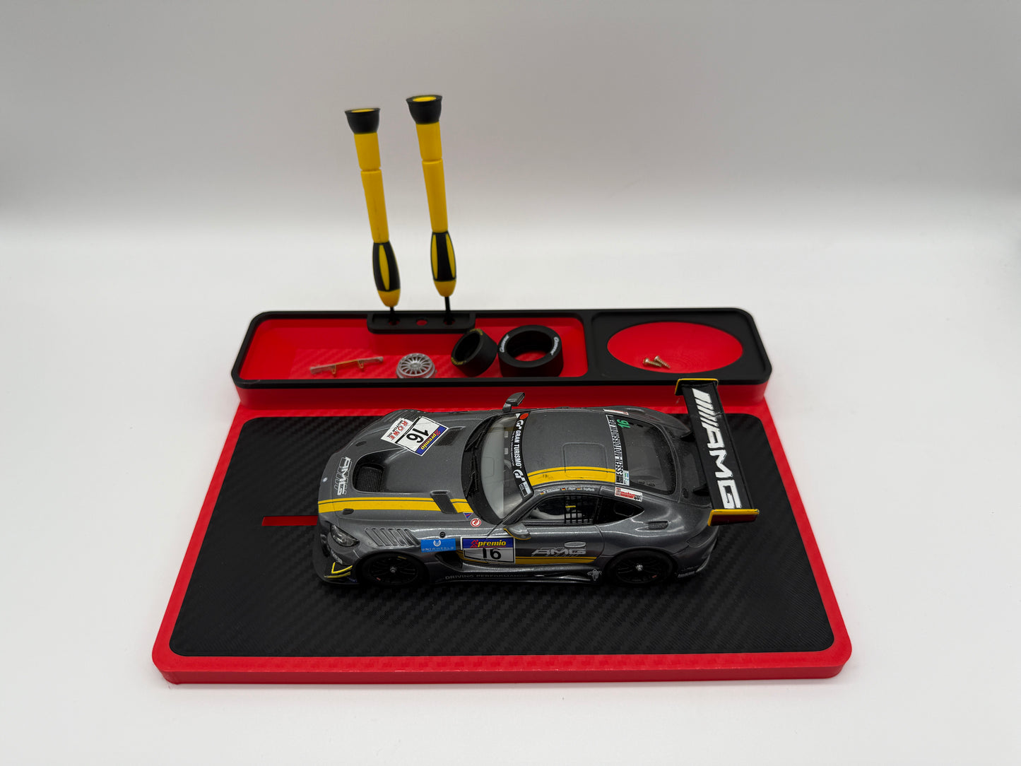 Slotcar Montageplatz für 1:24/32 Carrera Digital Auto Aufsteller Halter Stand Ständer Slot Car Montageplatte Diorama 124 132