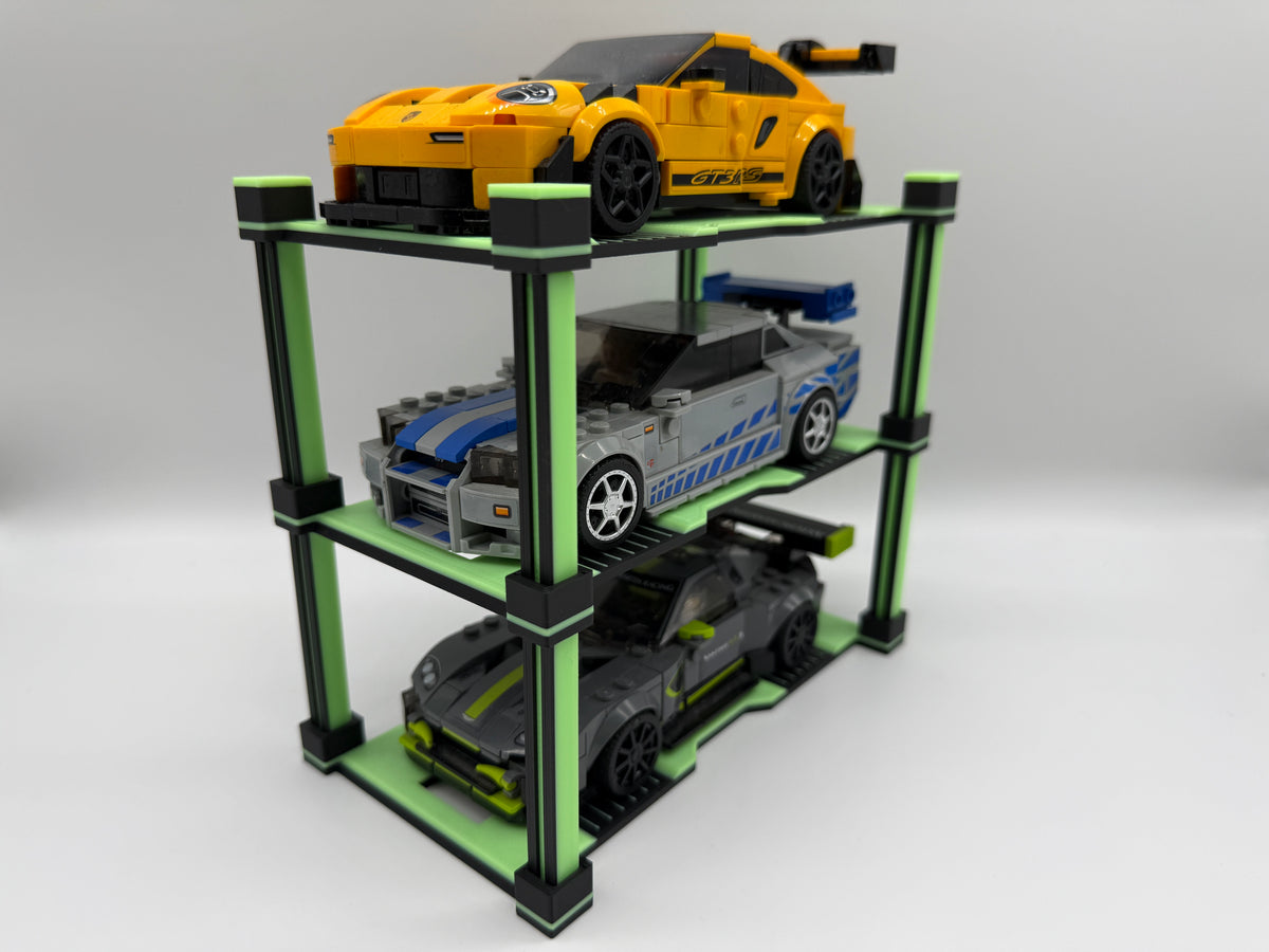 Auto Car Stand Ständer Display - Glow in the Dark - für Lego Speed Champions Stapelbar