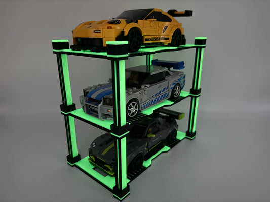 Auto Car Stand Ständer Display - Glow in the Dark - für Lego Speed Champions Stapelbar