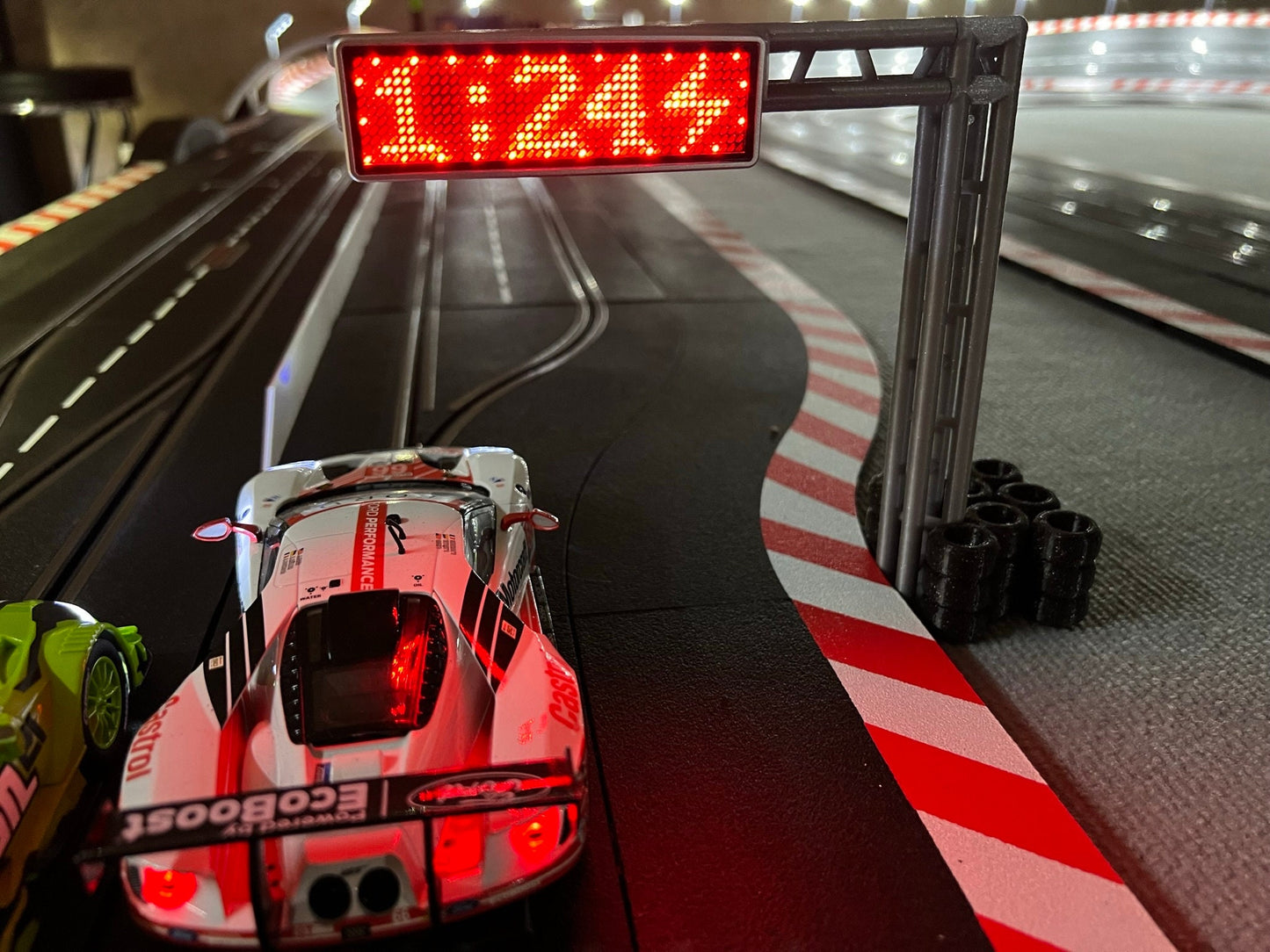 Slotcar Carrera LED Schild Bahndeko Werbetafel Infoschild Slot Car 124 132