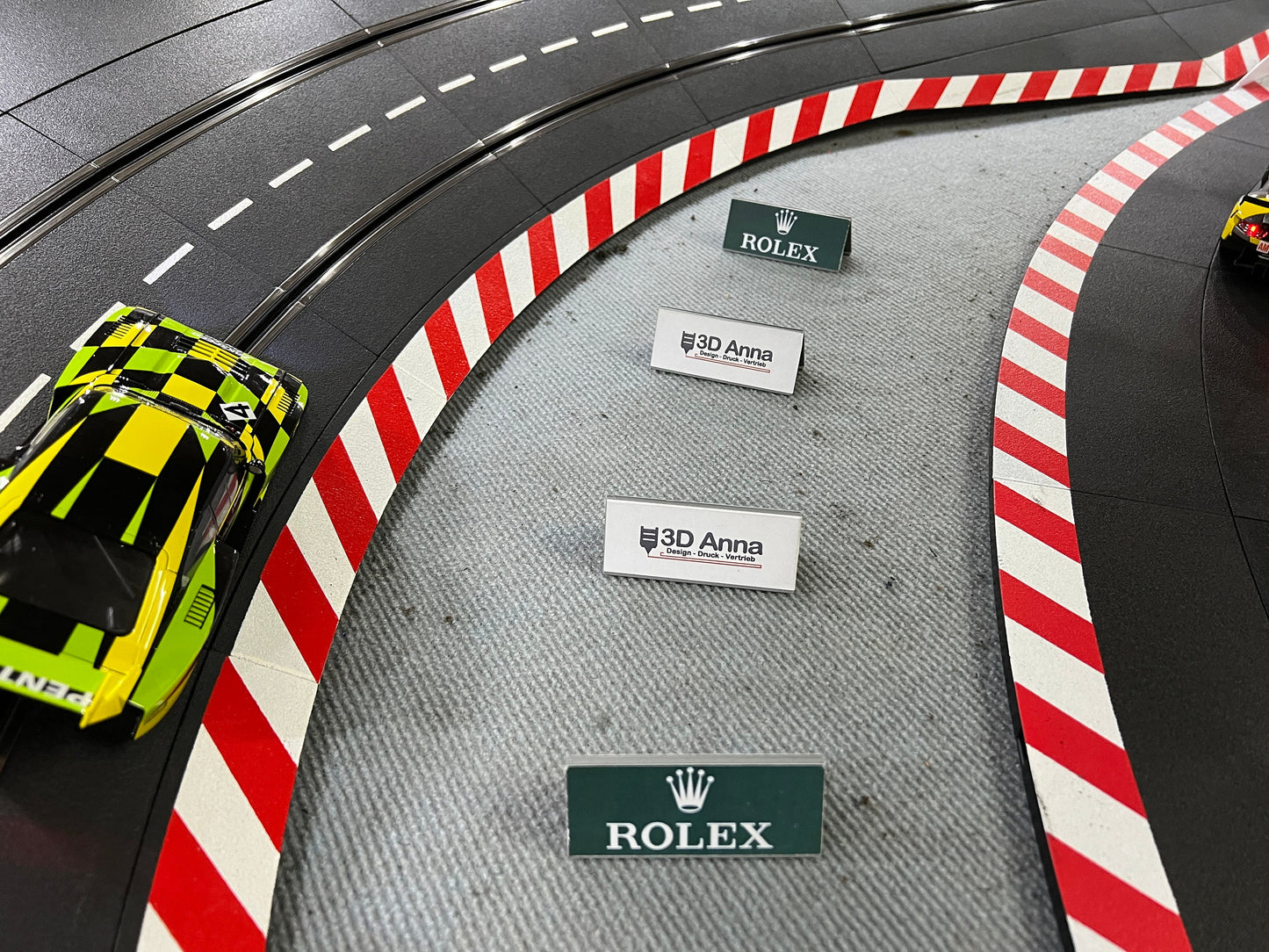 Slotcar Carrera Bandenwerbung Aufsteller 124 132 Rennbahn-Dekoration Bahndeko Schild Slot Car Deko Diorama Werbebock 5x