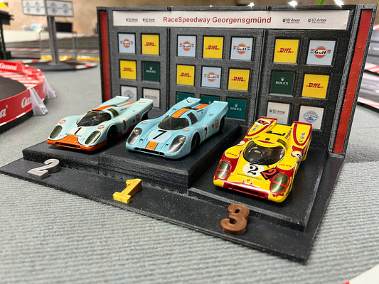 Slotcar Siegerehrung Siegerpodest für 1:32 Carrera Autos Aufsteller Halter Stand Podest Diorama Carrera Digital 132 Slot Car